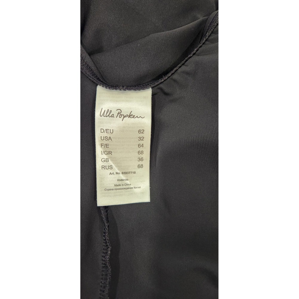 Ulla Popken Squiggle Swimsuit Black Size 32 Non Wired Lined UPF 20+ - Picture 9 of 11